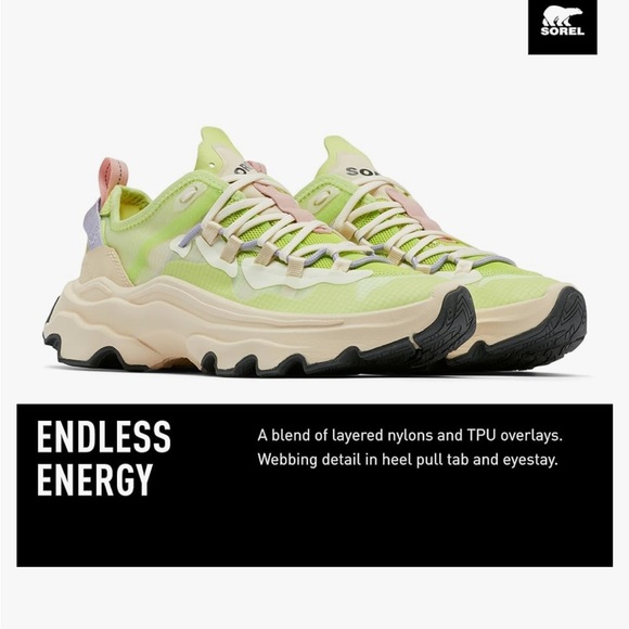 NWOB Sorel Kinetic breakthru Tech lace Sneakers Green - Picture 2 of 8